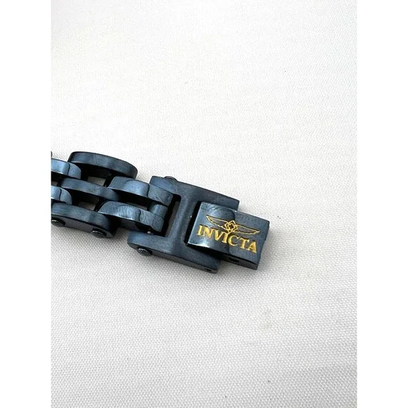 NIB INVICTA Men’s Blue Stainless Steel Bicycle Chain Bracelet Jewelry Biker - Picture 2 of 6